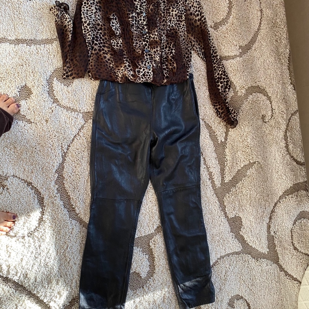 Genuine leather pants